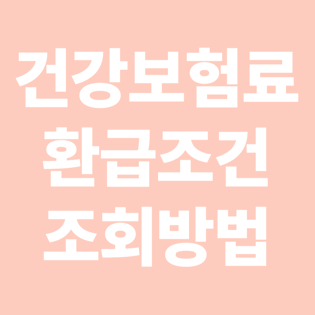 건강보험료 환급조건과 조회방법