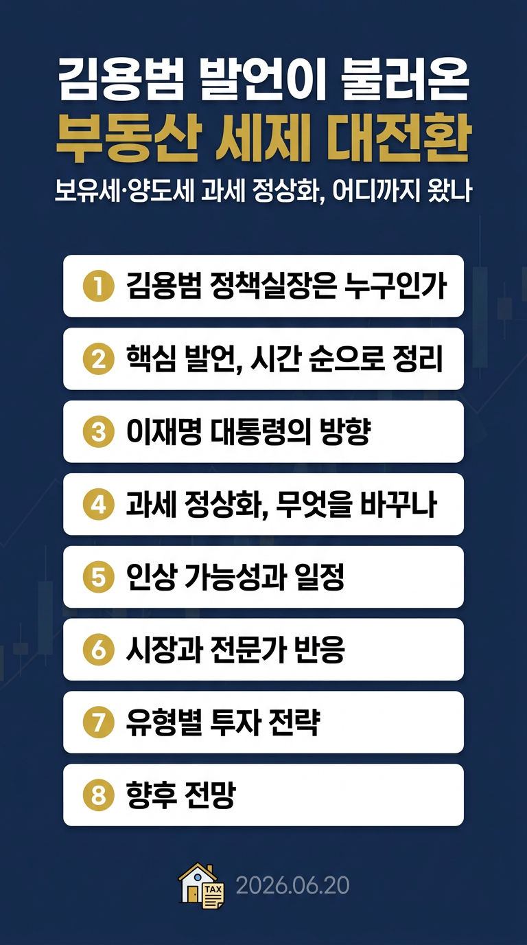김용범 보유세, 양도세 조정, 과세 정상화 발언 내용, 인상 가능성, 일정, 반응 ,7월 세제개편안 전망, 투자 전략