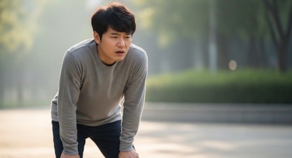 걷다 지쳐 멈춤