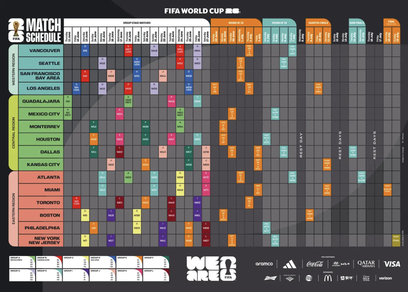 FIFA 월드컵26 경기일정(사진출처.FIFA 홈페이지)