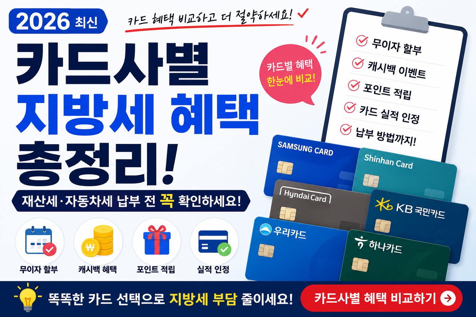 2026 카드사별 지방세 혜택