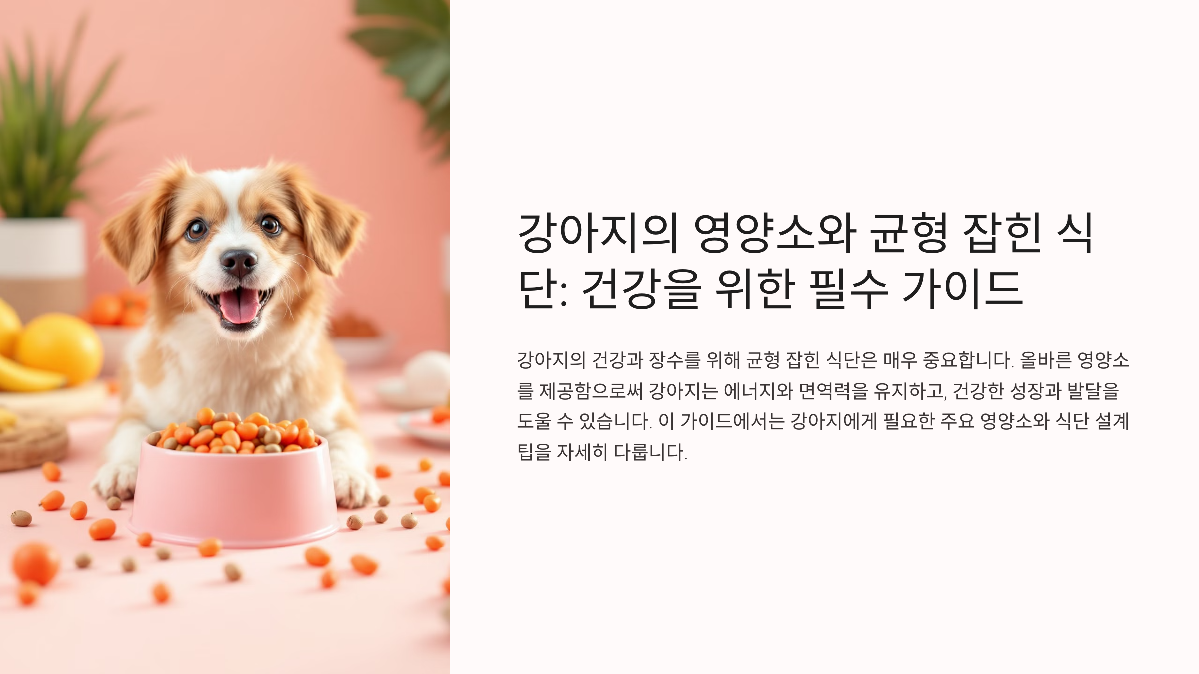 강아지의 영양소와 균형 잡힌 식단: 건강을 위한 필수 가이드