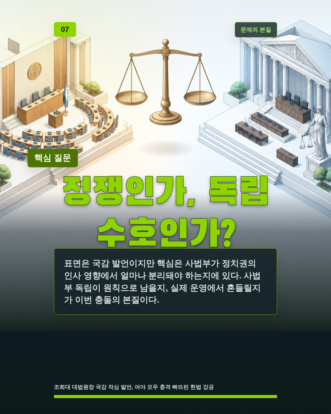정쟁인가, 독립 수호인가?