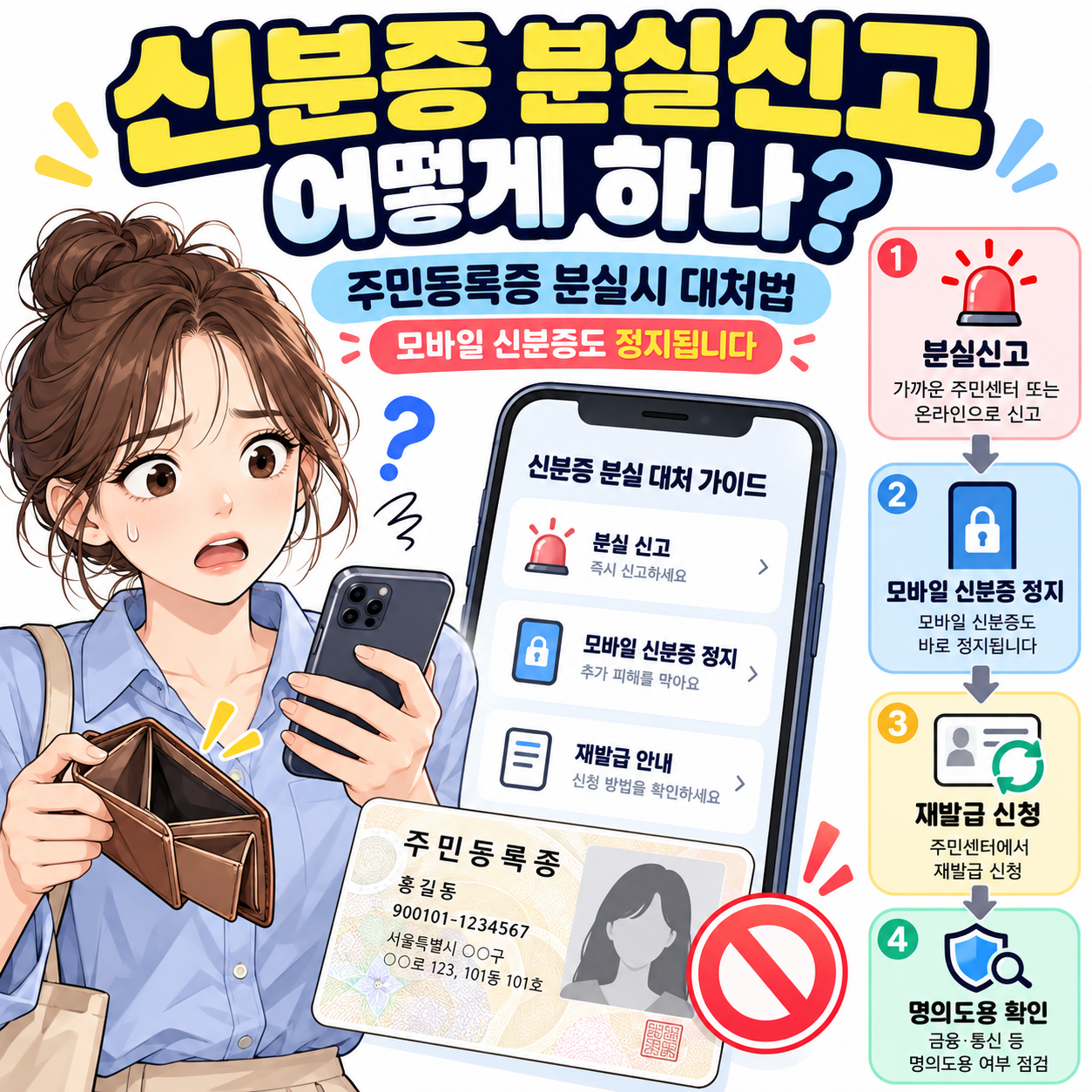 신분증 분실신고 어떻게 하나? 주민등록증 분실시 대처법, 모바일 신분증도 정지됩니다