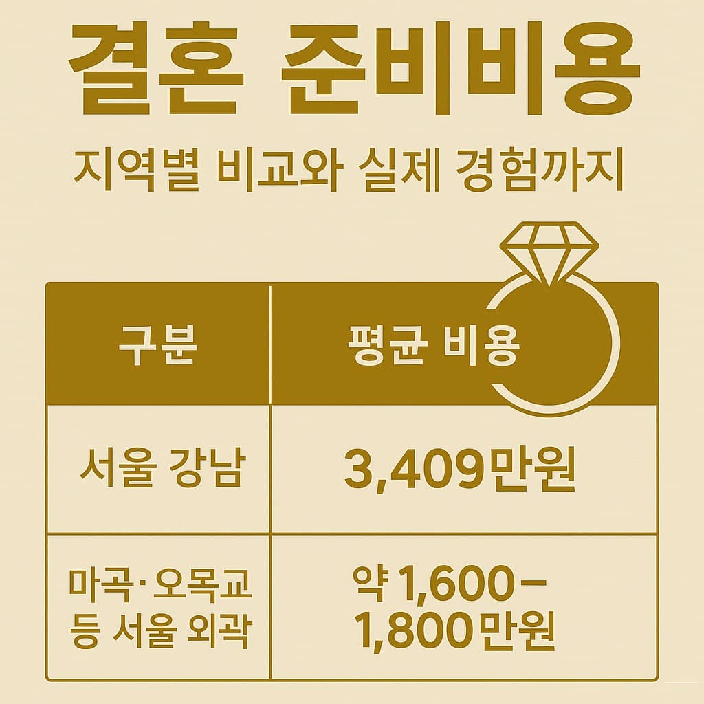 결혼 준비비용 현실적으로 얼마나 들까? 지역별 비교와 실제 경험까지