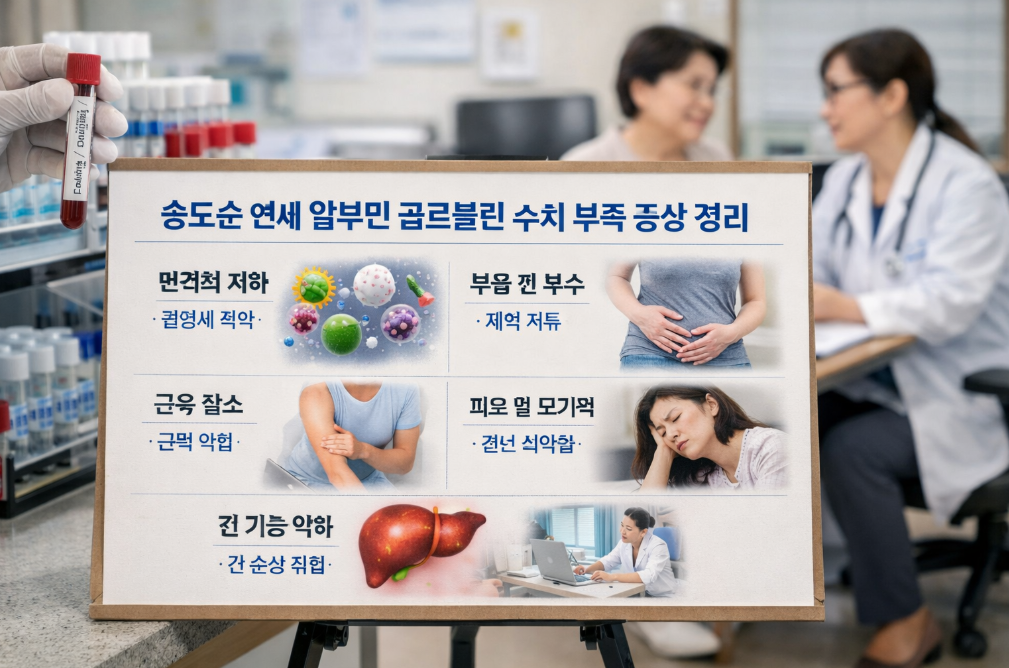 송도순 연세 암부민 면역 글로불린 부족, 이 증상들 놓치면 위험해요