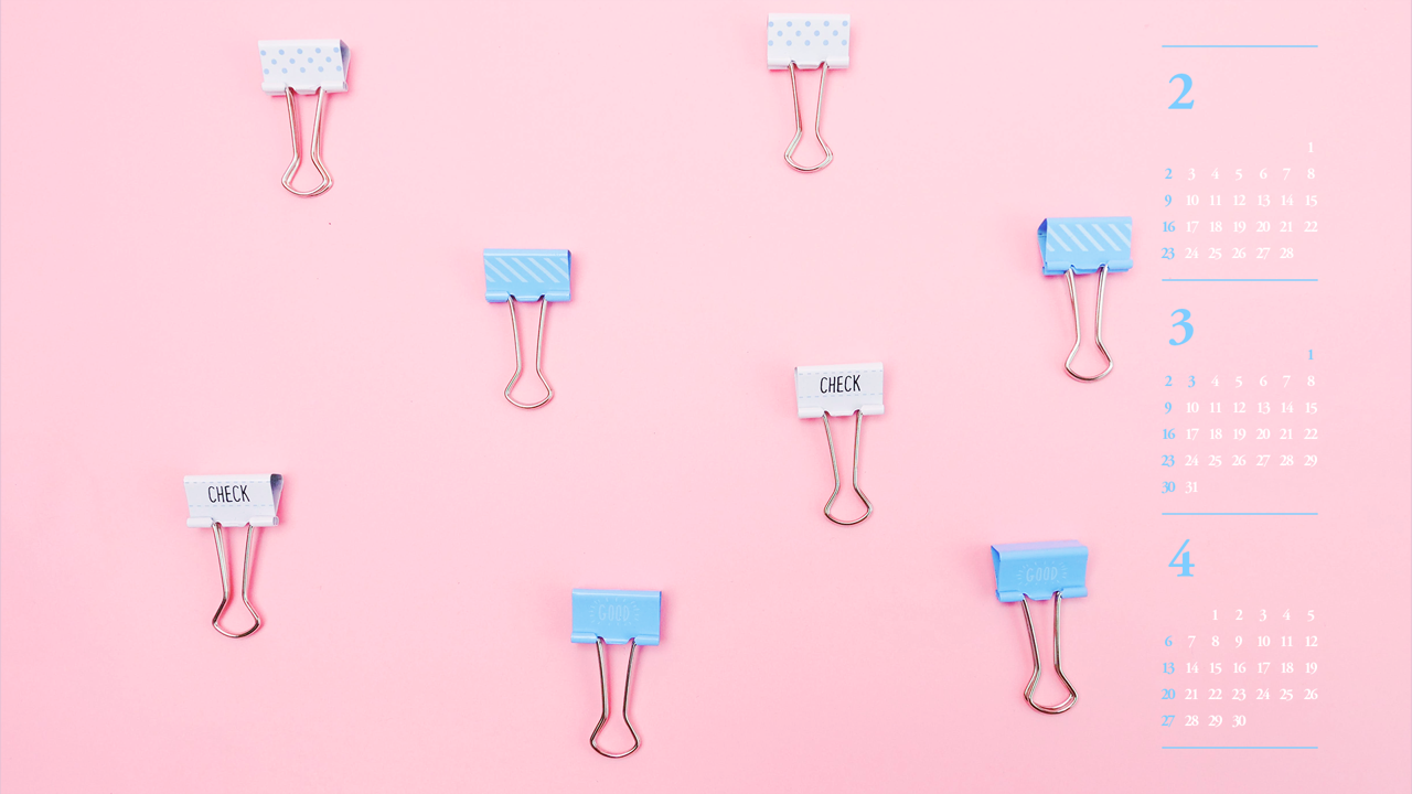 09 하늘색 클립바인더 B - 2025년3월 노트북배경화면