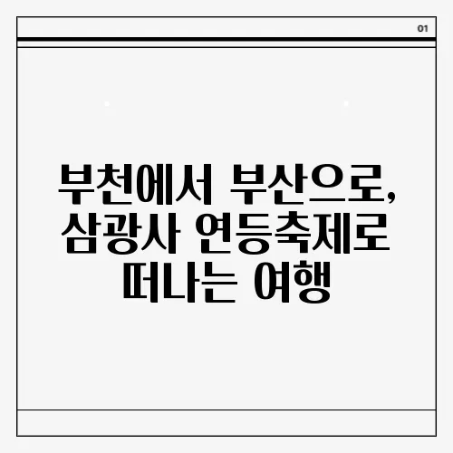 부천에서 부산으로, 삼광사 연등축제로 떠나는 여행