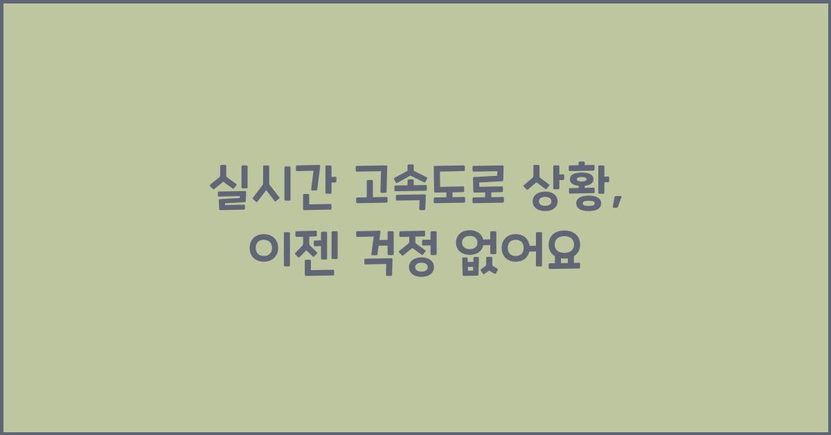 실시간 고속도로 상황