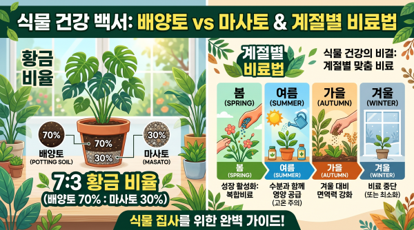 배양토와 마사토의 황금비율 및 계절별 비료 사용법