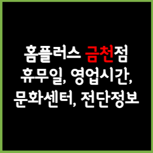 홈플러스 금천점 휴무일, 영업시간, 전단, 할인이벤트, 주차, 층별안내, 문화센터 총 정리