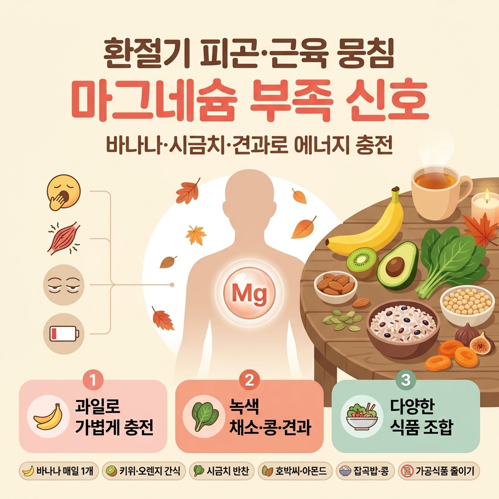 피곤하고 근육 뭉침? 환절기 마그네슘 부족 신호