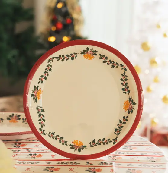 다이소-크리스마스-일회용-종이-접시