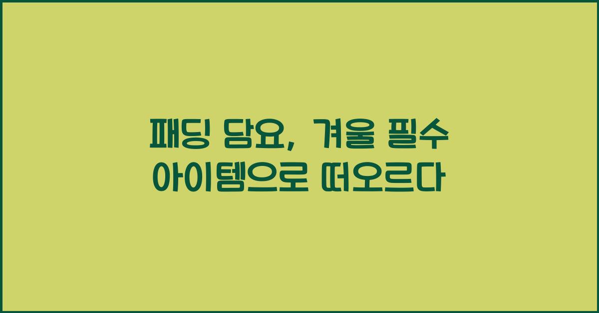 패딩 담요