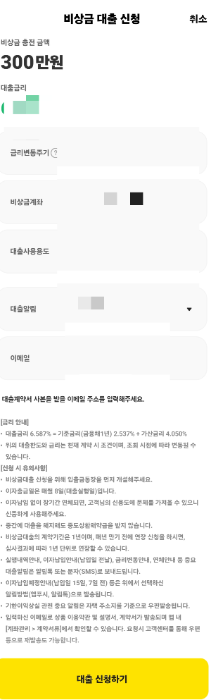 카카오뱅크 비상금대출