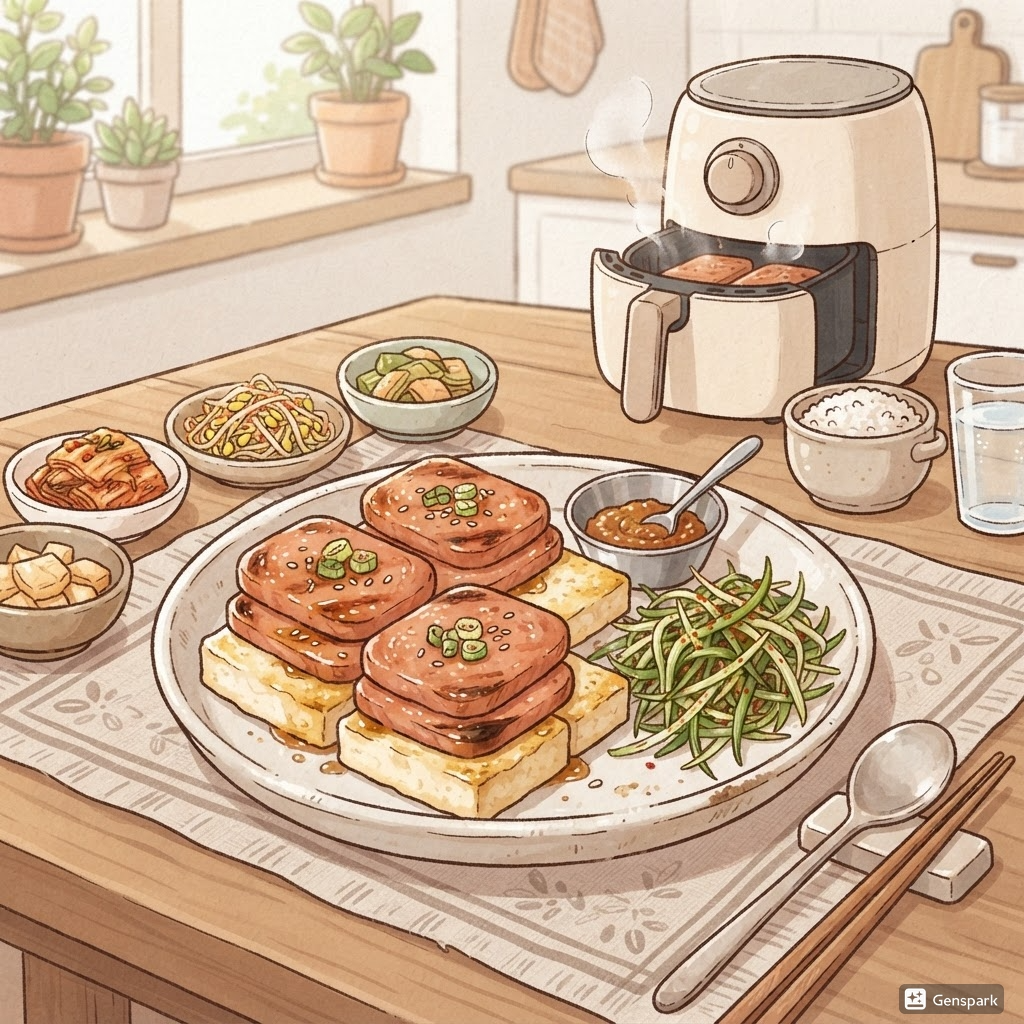 [자취생 간단 요리]에어프라이어 두부구이 (물기 제거, 두부스팸, 나트륨)