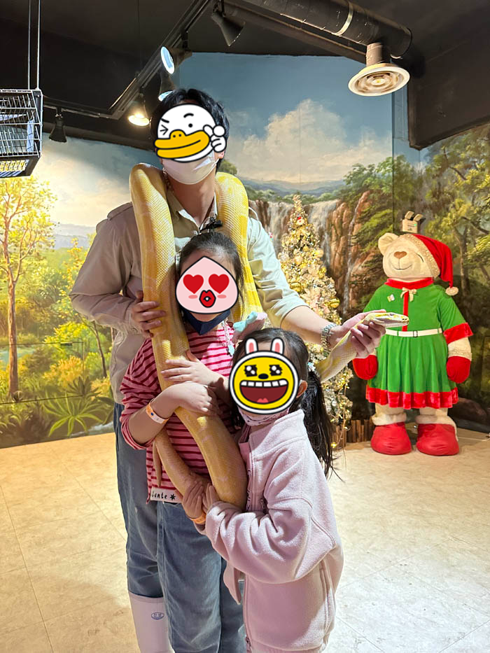 비단구렁이와 사진찍기