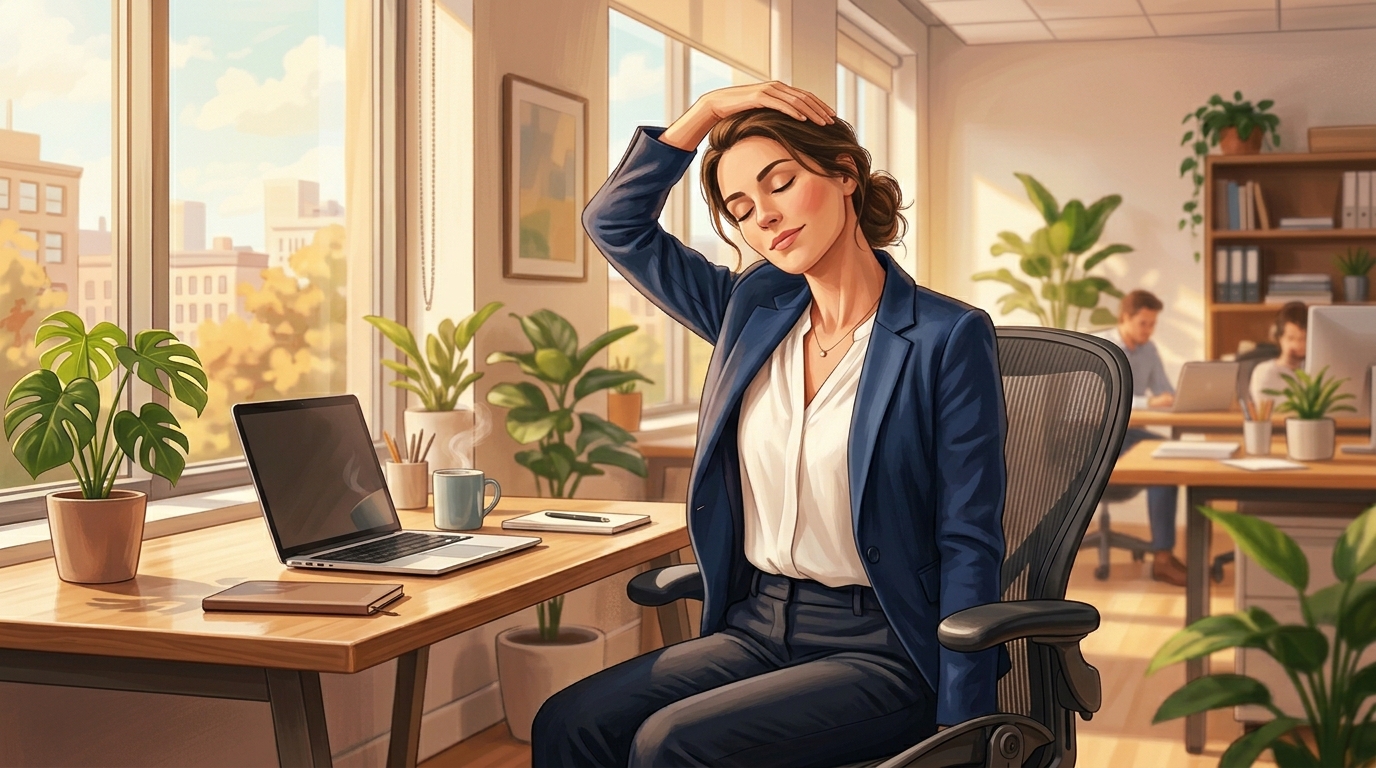 점심시간, 지친 몸을 깨우는 오피스 요가 시작