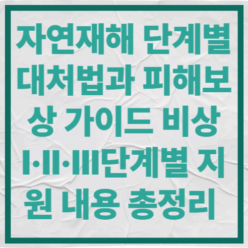 자연재해 단계별 대처법과 피해보상 가이드
비상Ⅰ&middot;Ⅱ&middot;Ⅲ단계별 지원 내용 총정리