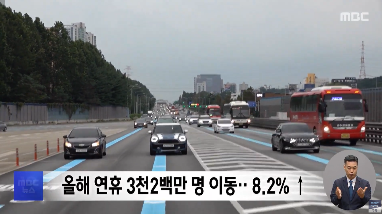 추석특집 황금연휴 귀성길 귀경길 교통예보 예상소요시간 고속도로통행료면제 버스전용차로