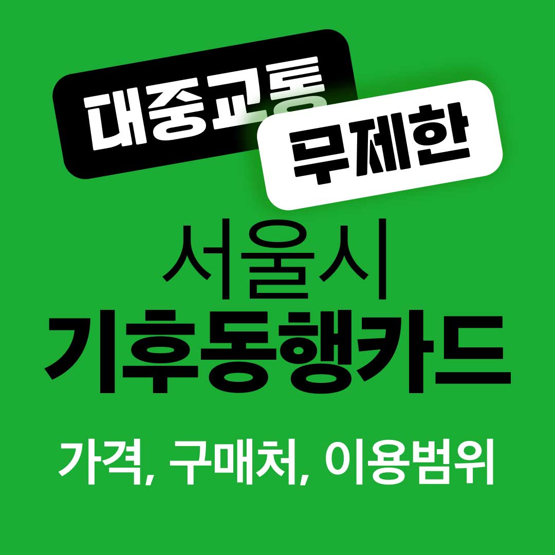 대중교통 무제한 '기후동행카드' 가격, 구매처,이용범위