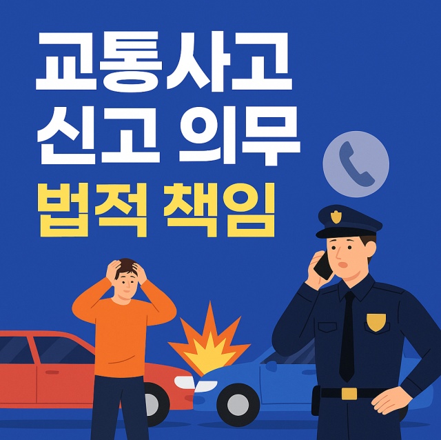 교통사고 발생 시 신고 의무와 법적 책임을 설명하는 대표 이미지