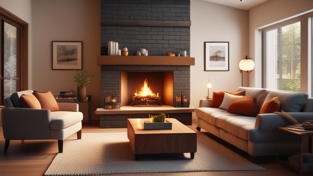 따듯하고 아늑한 집안의 모습 일러스트