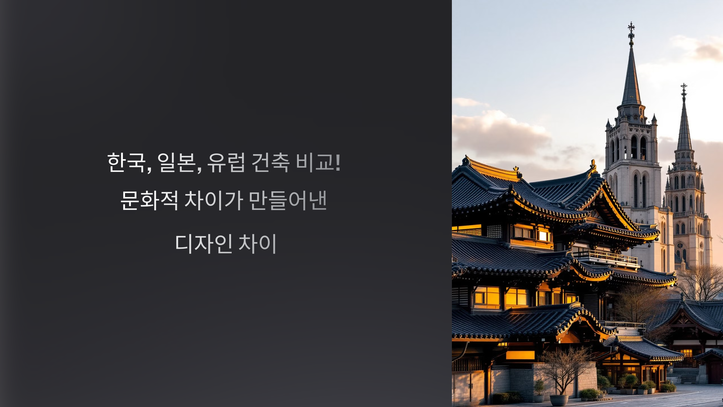 한국, 일본, 유럽 건축 비교_사진