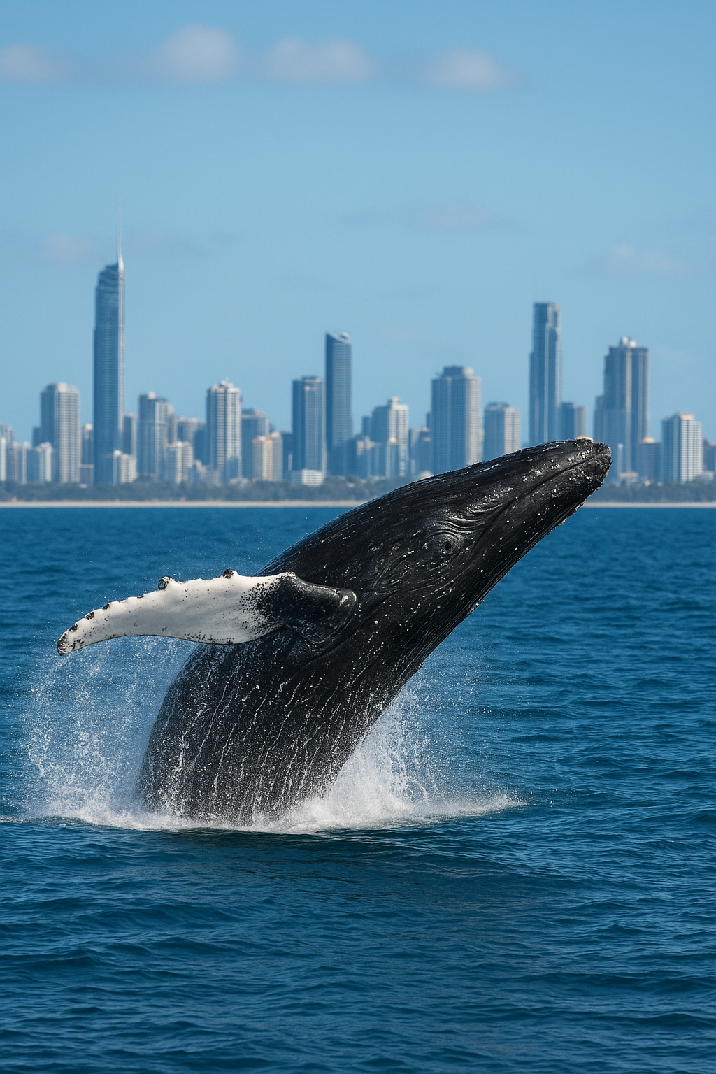 호주 브리즈번 혹등고래 사진