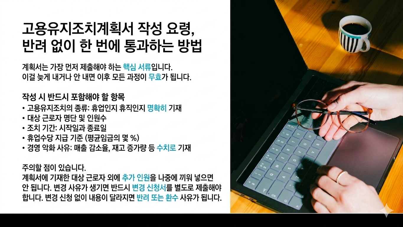 고용유지지원금 계획서,고용유지지원금 반려