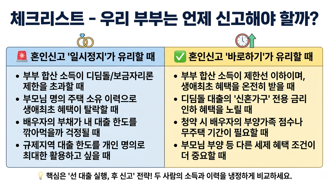 체크리스트 - 우리 부부는 언제 신고해야 할까?