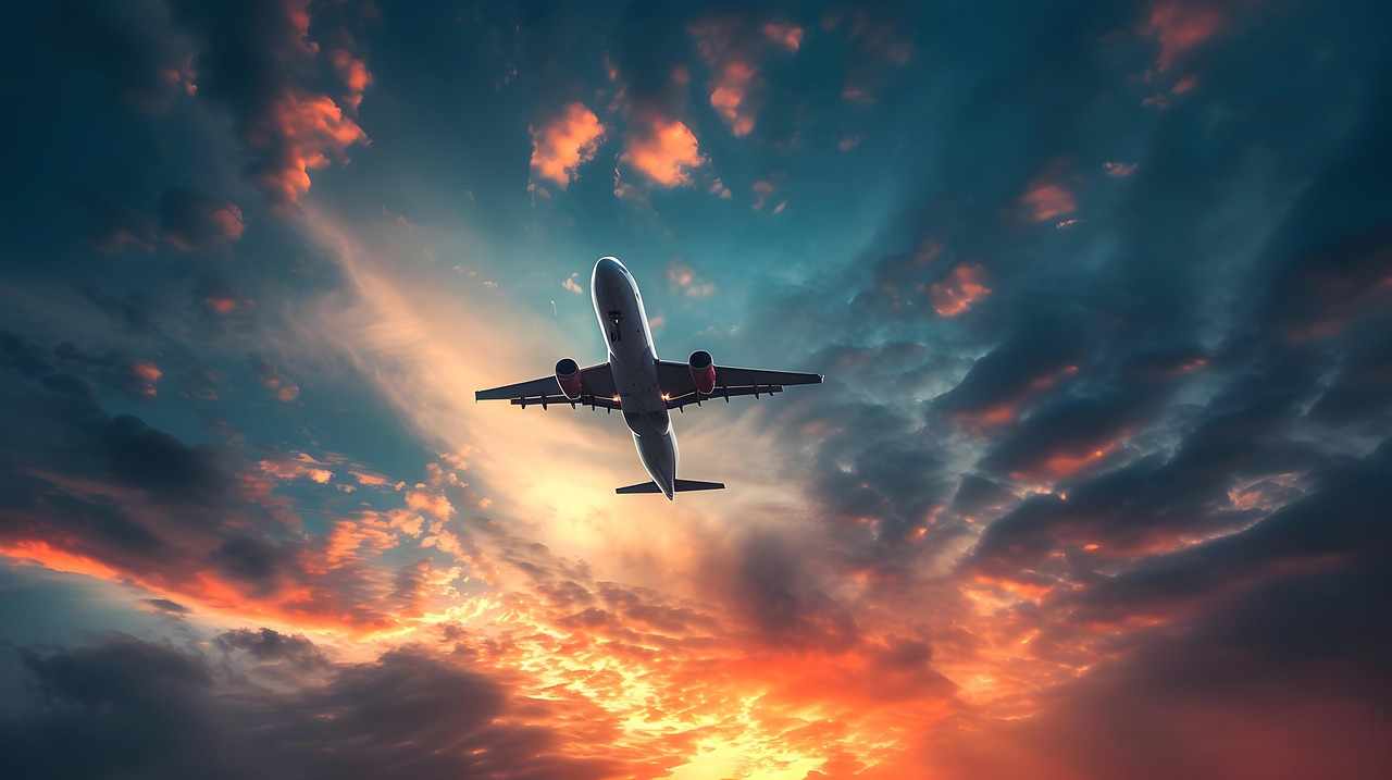 하늘에 떠있는 비행기