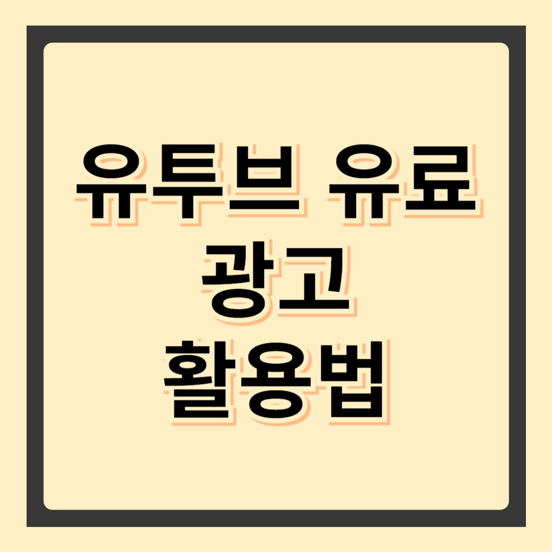 효과적인 유튜브 유료 광고 전략