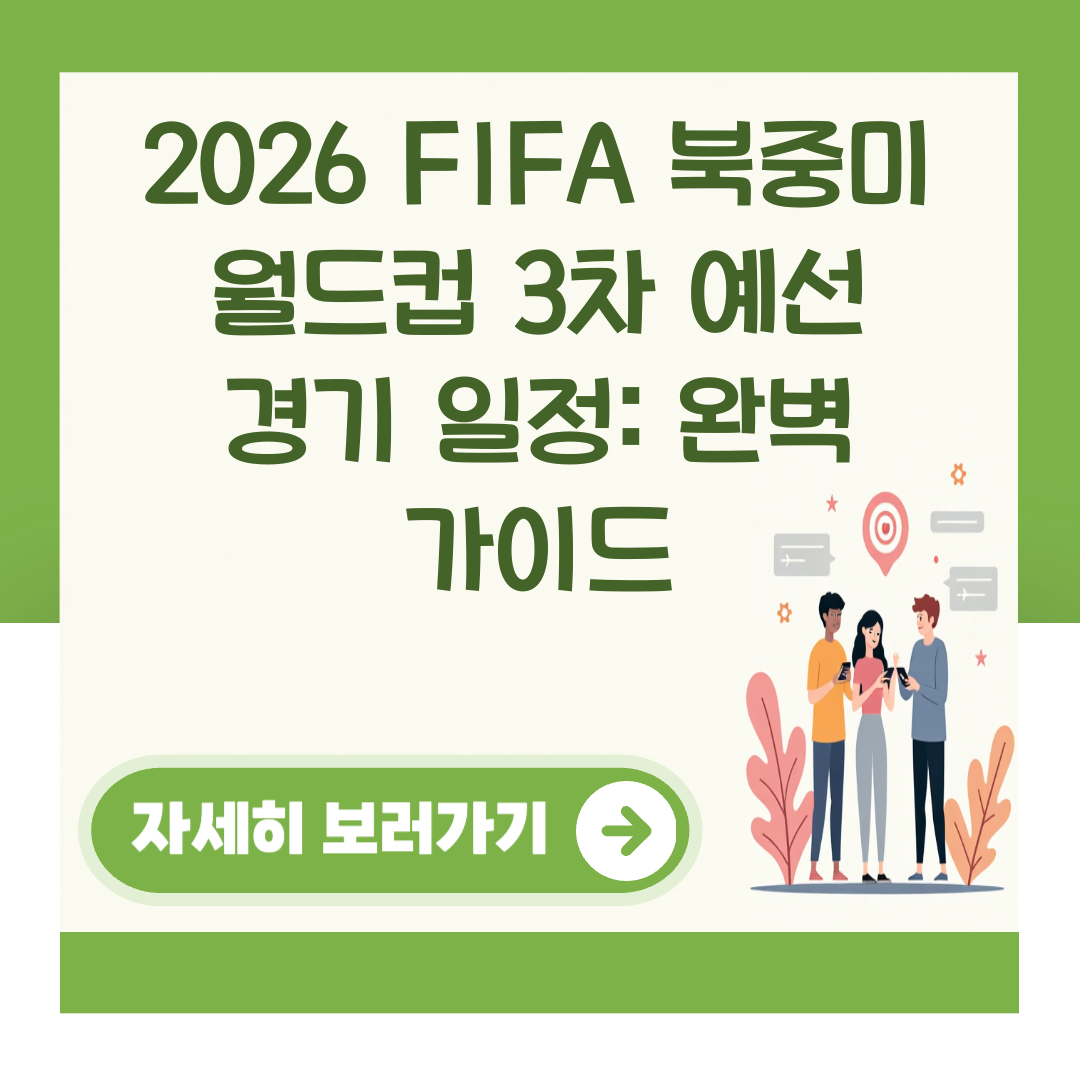2026 FIFA 북중미 월드컵 3차 예선 경기 일정: 완벽 가이드 대표 이미지