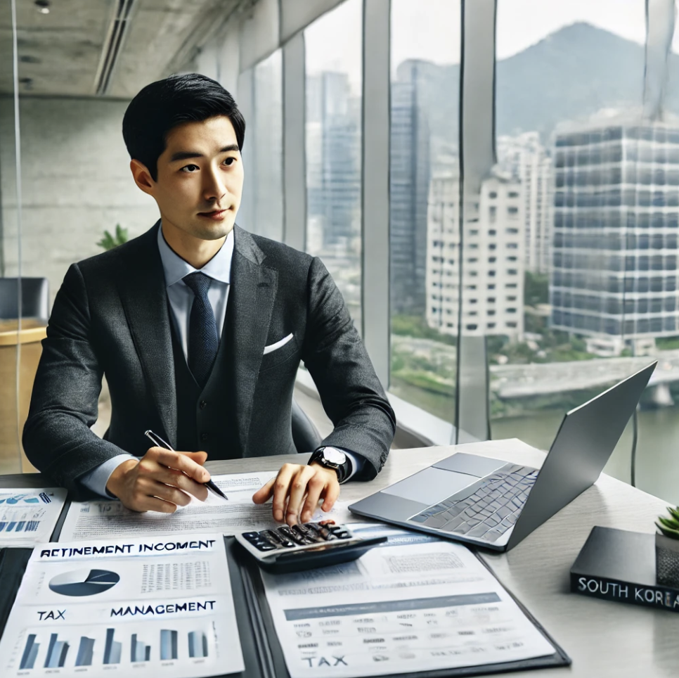 퇴직 소득 관리에 대해 논의하는 재무 상담가