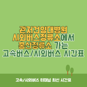 관저건양대병원시외버스정류소에서 홍산정류소 가는 시외버스 시간표 최신정보