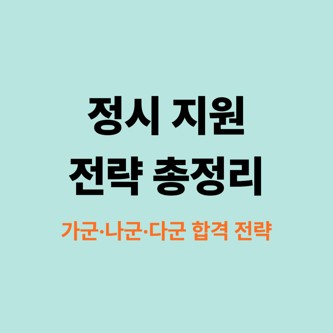 정시 지원 전략 이미지