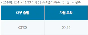 대부도 자월도 배시간표
