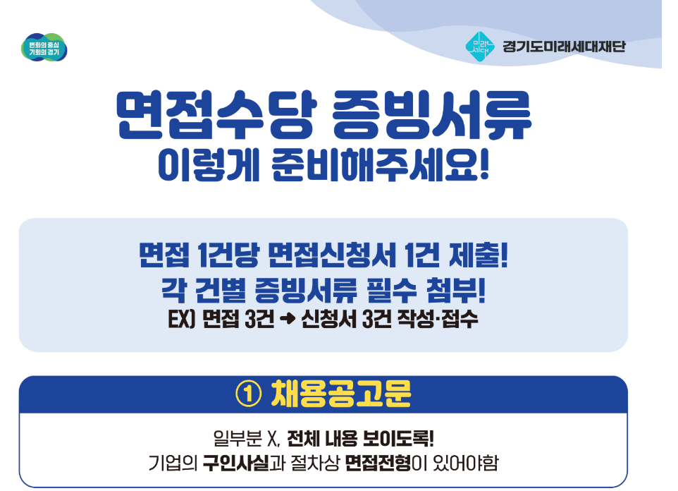 경기도 청년 면접수당 신청방법 및 신청자격 최신 정리