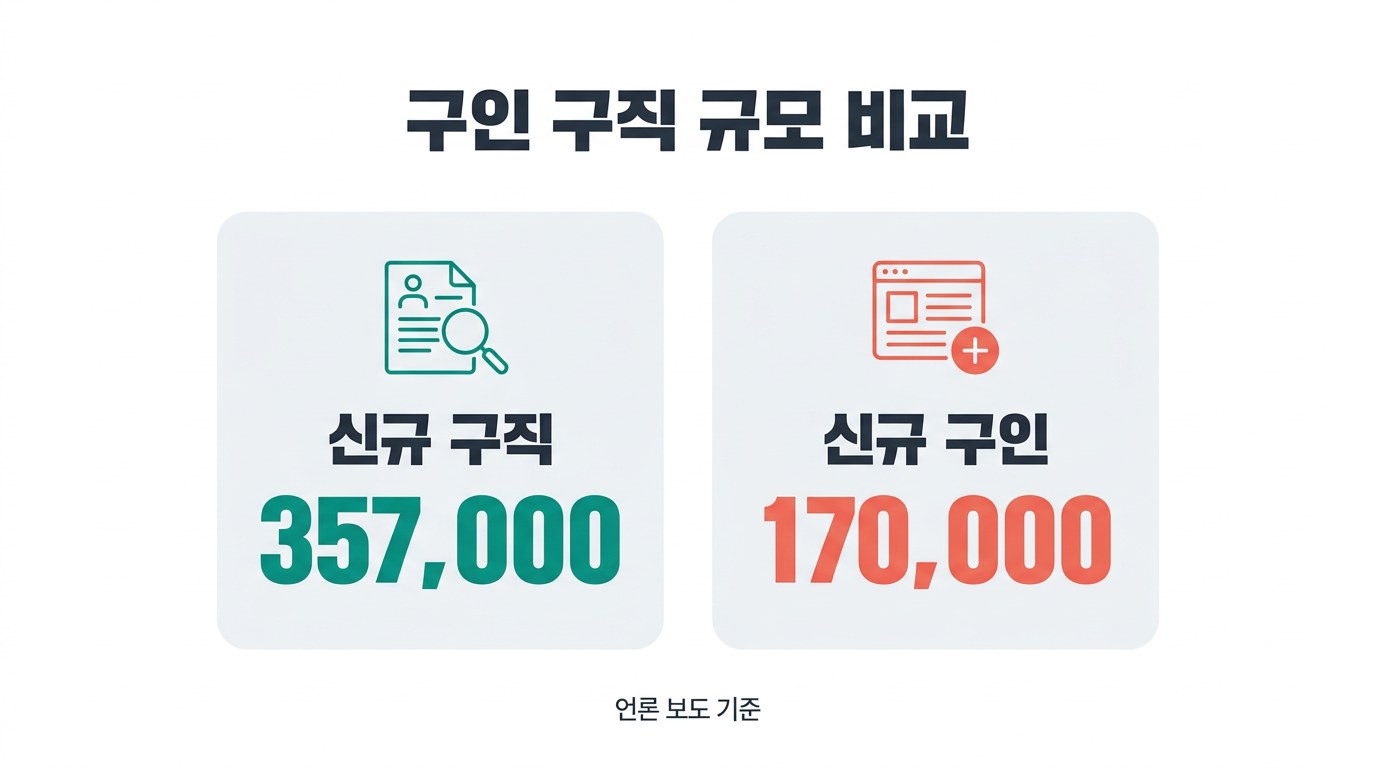 고용24 구직신청 구인 구직 규모 비교