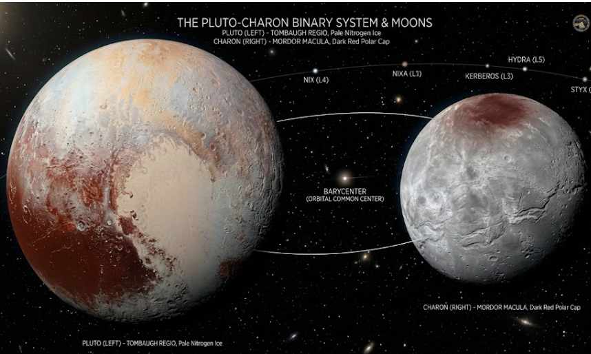 명왕성과 거대 위성 카론의 이중 왜소행성 시스템