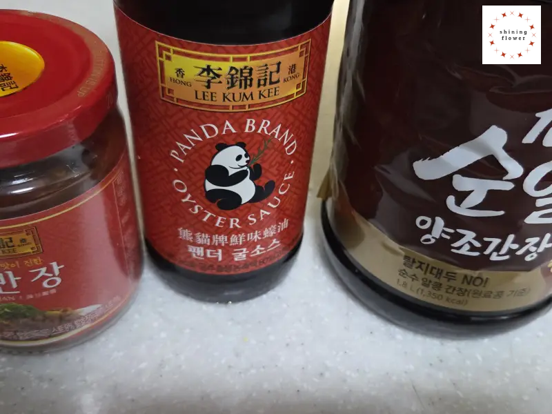 마파두부덮밥-필요한 주요 소스들-두반장,굴소스,진간장