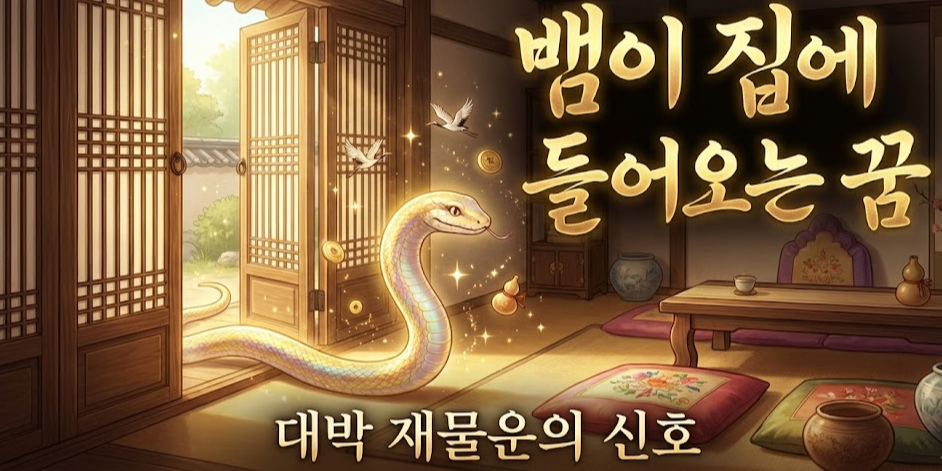 뱀이 집에 들어오는 꿈 해몽 - 엄청난 재물운이 찾아온다