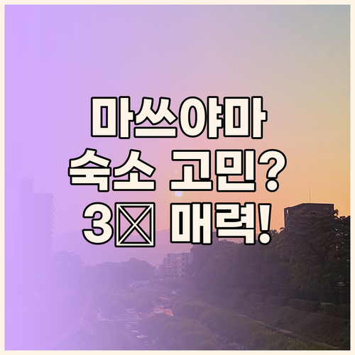 마쓰야마 여행 숙소 고민 끝! 3色