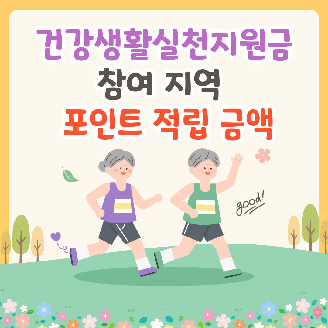 건강생활실천지원금 참여 지역 및 포인트 적립 금액