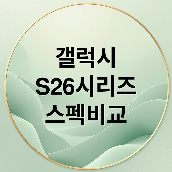 갤럭시 S26 시리즈: 모델별 스펙, 디자인, 카메라 성능 심층 비교 가이드