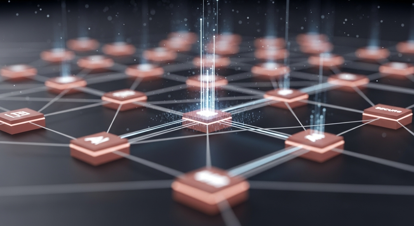 금융 시스템에서 AI가 실시간으로 데이터를 분석하며 사기 탐지 및 리스크 관리를 수행하는 추상적인 모습. 데이터 보안과 효율성이 강조된 디지털 이미지.