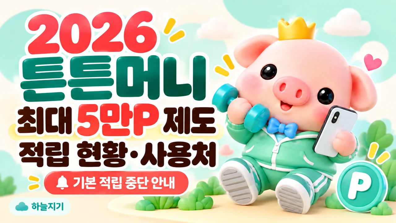 2026 튼튼머니 최대 5만 포인트 제도와 적립 중단 현황&middot;사용처를 소개하는 소소피그