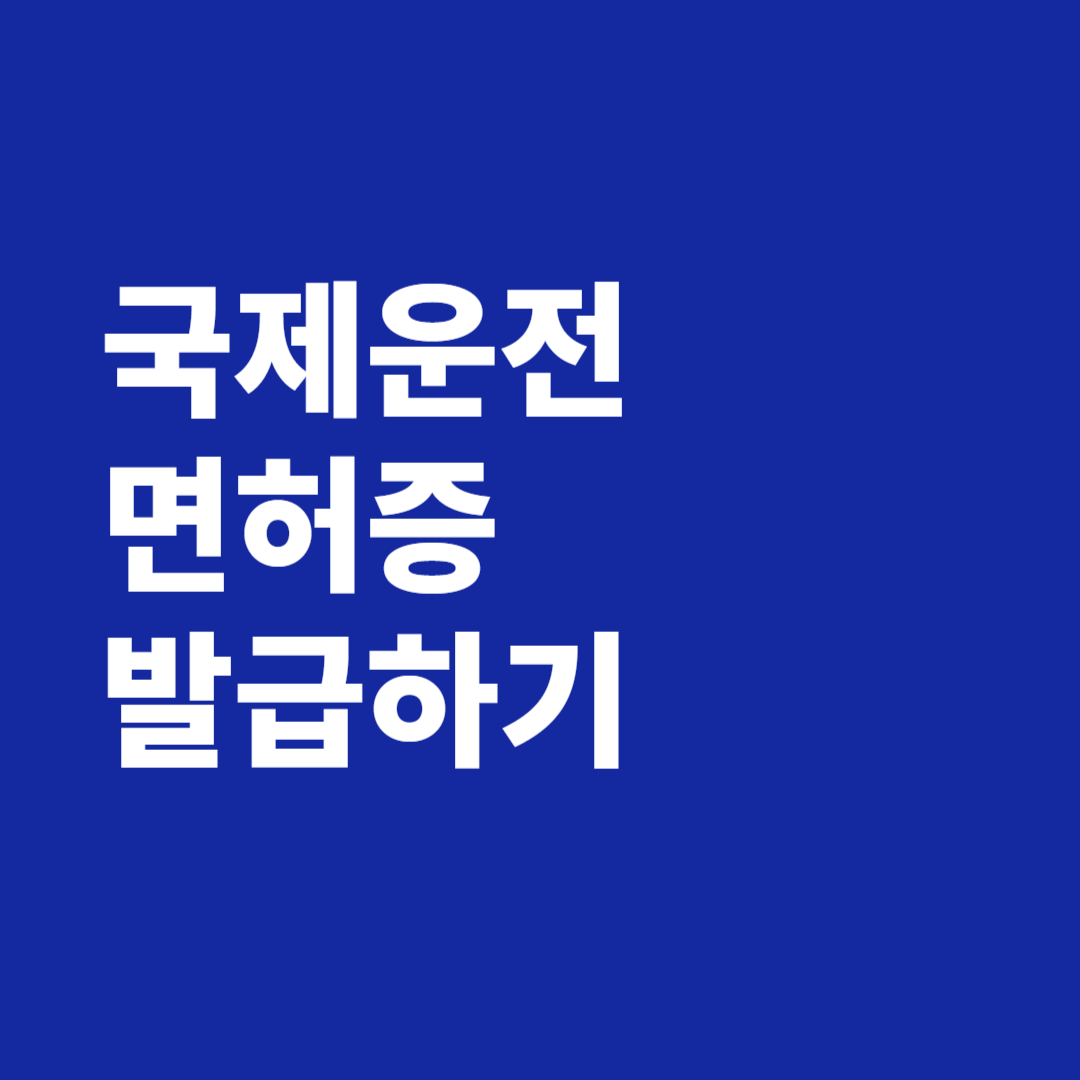 국제운전면허증 발급하기