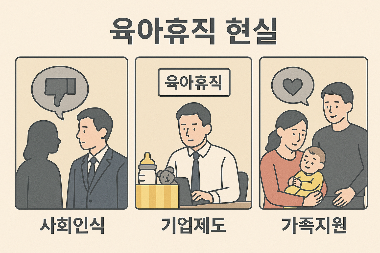 육아휴직 현실 이미지